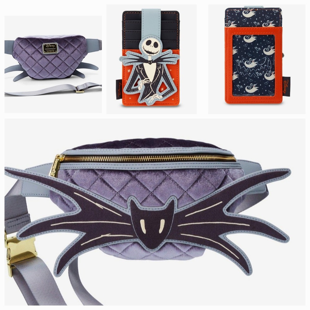 Loungefly Nightmare Before Christmas Jack Skellington Bow Tie Belt Bag & CARDHOL